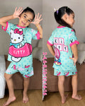 Pijama Short Camiseta Niña Sublimada Ref.101234 Hello Kitty Azul