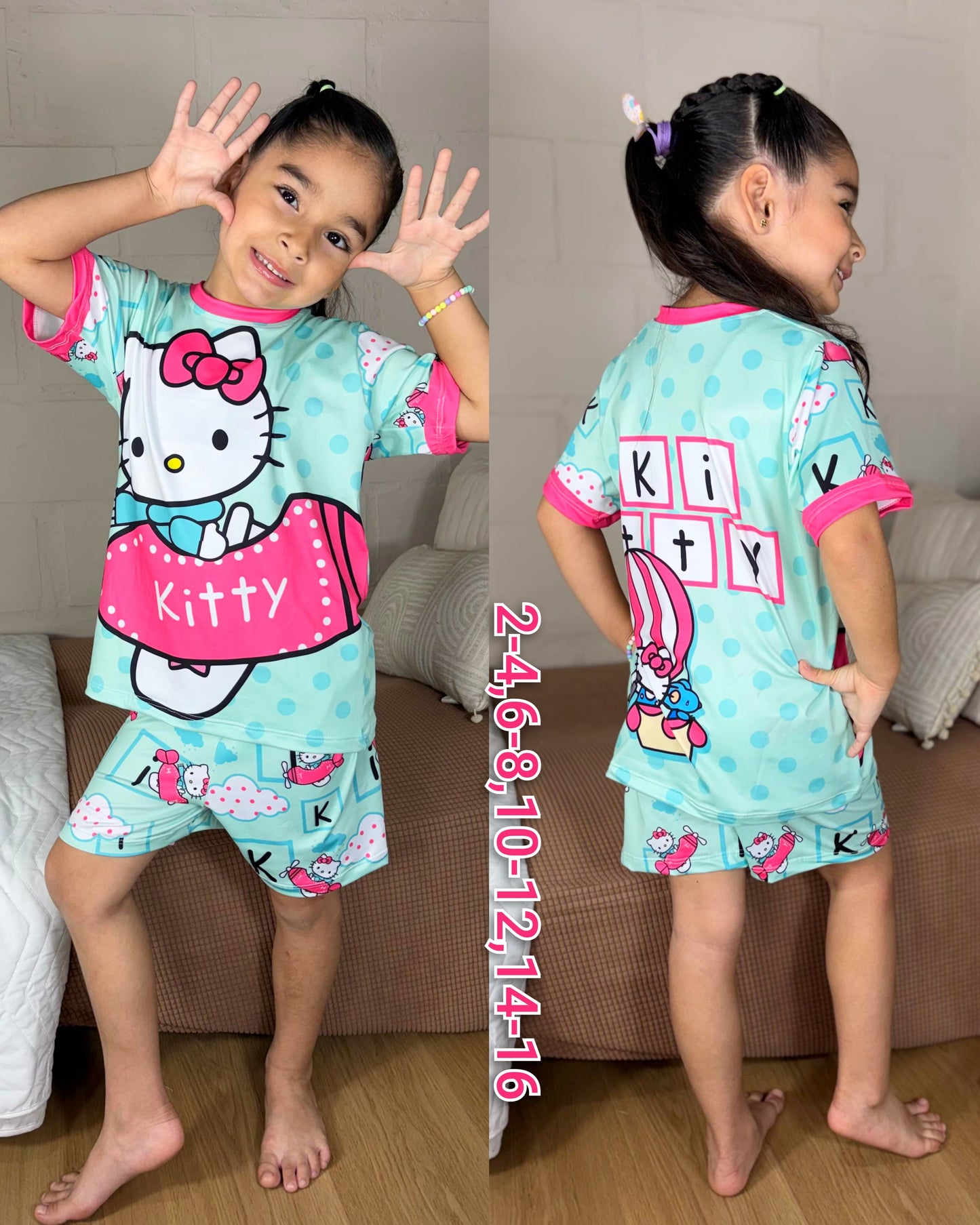Pijama Short Camiseta Niña Sublimada Ref.1012