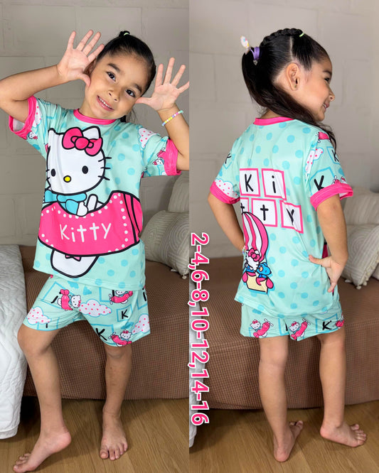 Pijama Short Camiseta Niña Sublimada Ref.1012