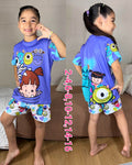 Pijama Short Camiseta Niña Sublimada Ref.101235 Monsters Inc Azul