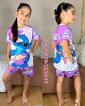 Pijama Short Camiseta Niña Sublimada Ref.101236 Stitch Morado