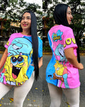 Blusón Sublimado Ref.101913 Bob Esponja Rosa Azul