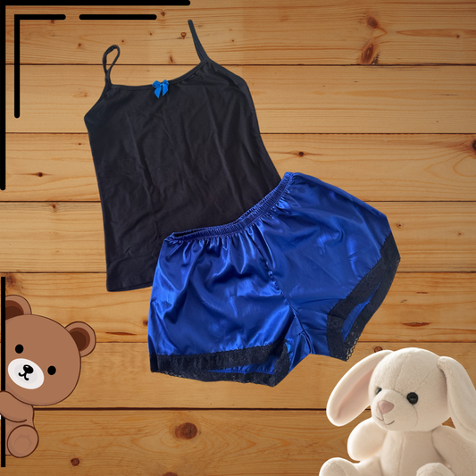 Pijama Satín Short Blusa Piel de Durazno Ref.1022