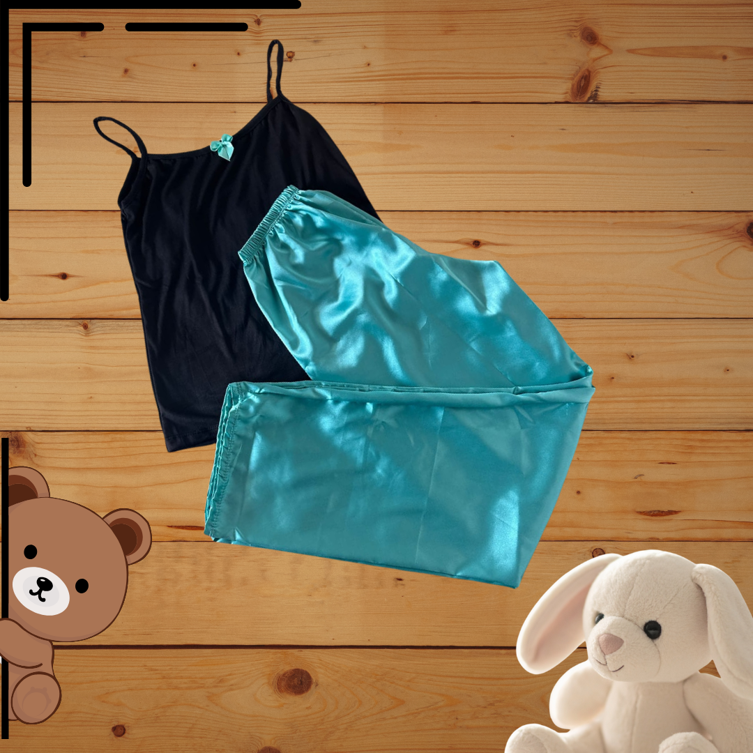Pijama Pantalón Satín Blusa Piel de Durazno Ref.1023 Und.
