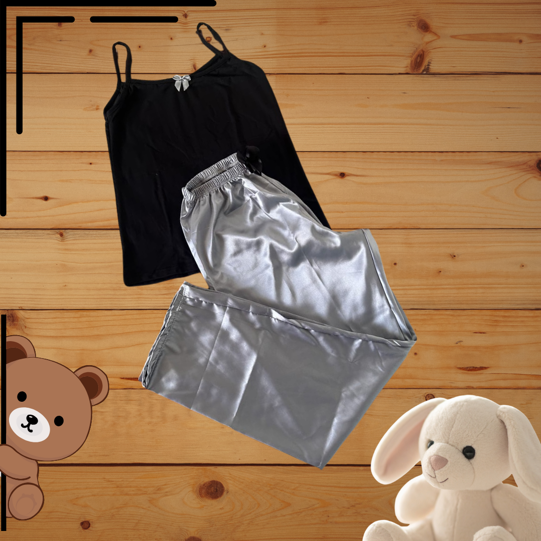 Pijama Pantalón Satín Blusa Piel de Durazno Ref.1023 Und.