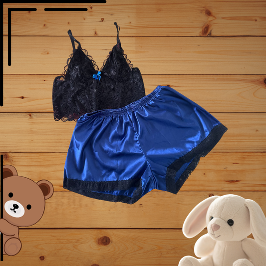 Pijama Short Satín Top Encaje Ref.1024 Und.