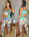 Pijama Pantalón Tira Sublimada Ref.10243 Garfield Verde