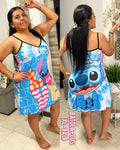 Pijama Bata Plus Sublimada Ref.10426 Stitch Azul