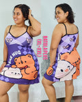 Pijama Bata Plus Sublimada Ref.10432 Chigüiro Azul