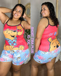 Pijama Tira Short Plus Sublimada Ref.10540 Winnie Pooh Rojo