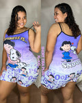 Pijama Tira Short Plus Sublimada Ref.10541 Snoopy Azul